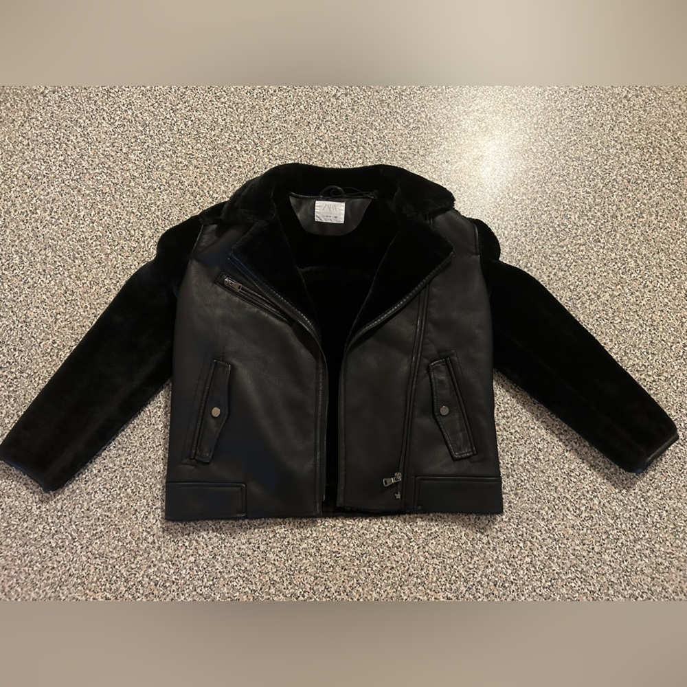 ZARA Kids Faux Leather Moto Jacket (Size 13-14Y)